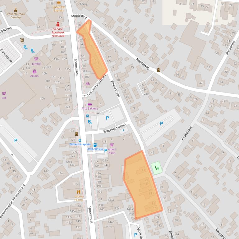 Kaart van postcodegebied 6591DT.