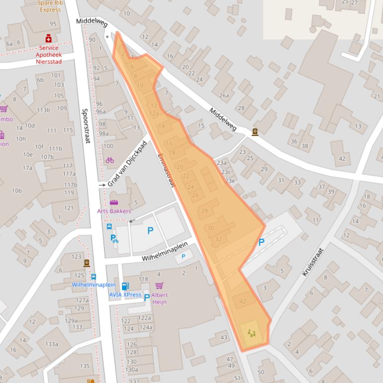 Kaart van postcodegebied 6591DW.