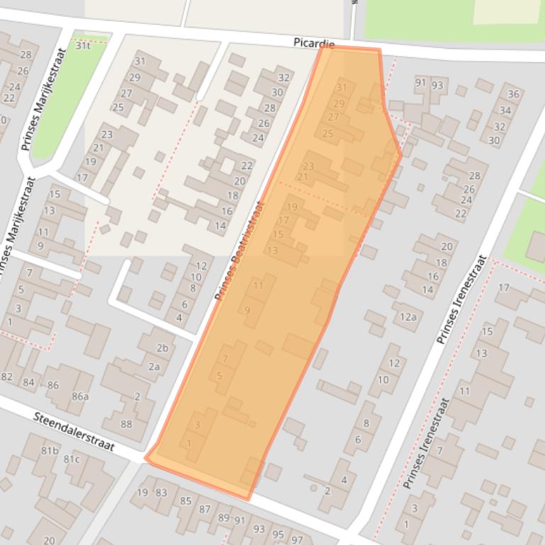 Kaart van postcodegebied 6591EW.