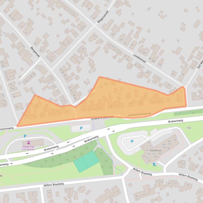 Kaart van postcodegebied 6591GJ.