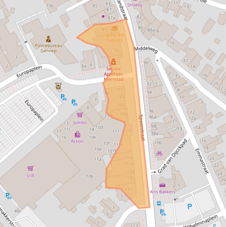 Kaart van postcodegebied 6591GS.
