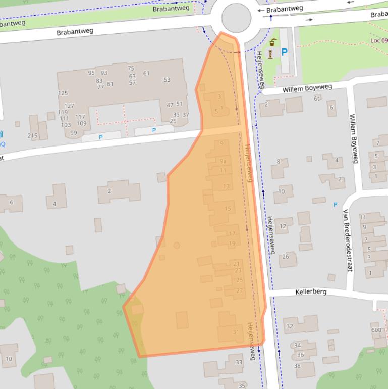 Kaart van postcodegebied 6591HA.