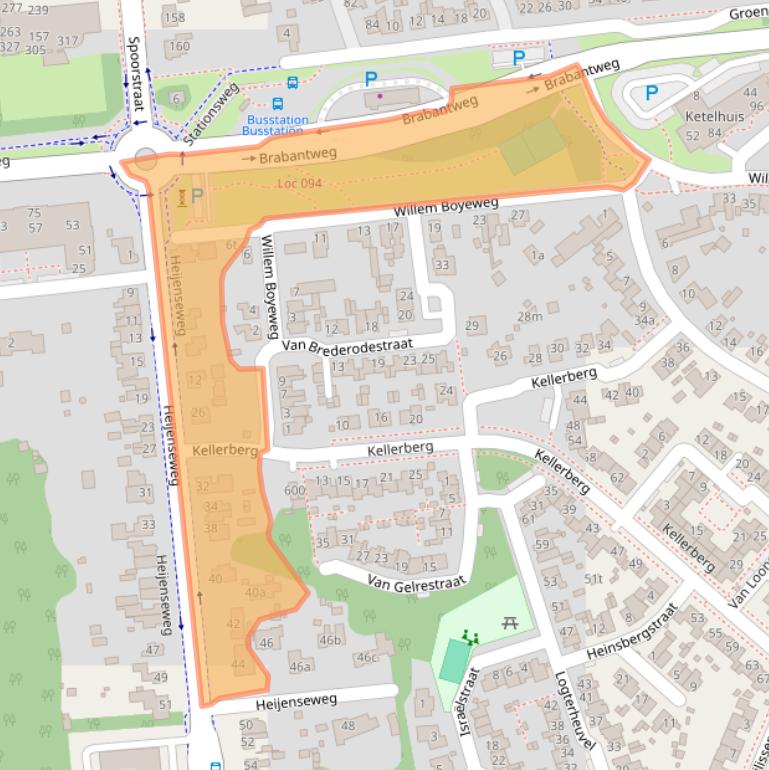 Kaart van postcodegebied 6591HC.