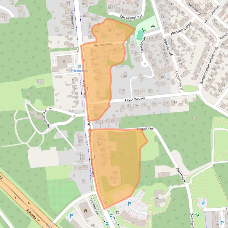 Kaart van postcodegebied 6591HD.