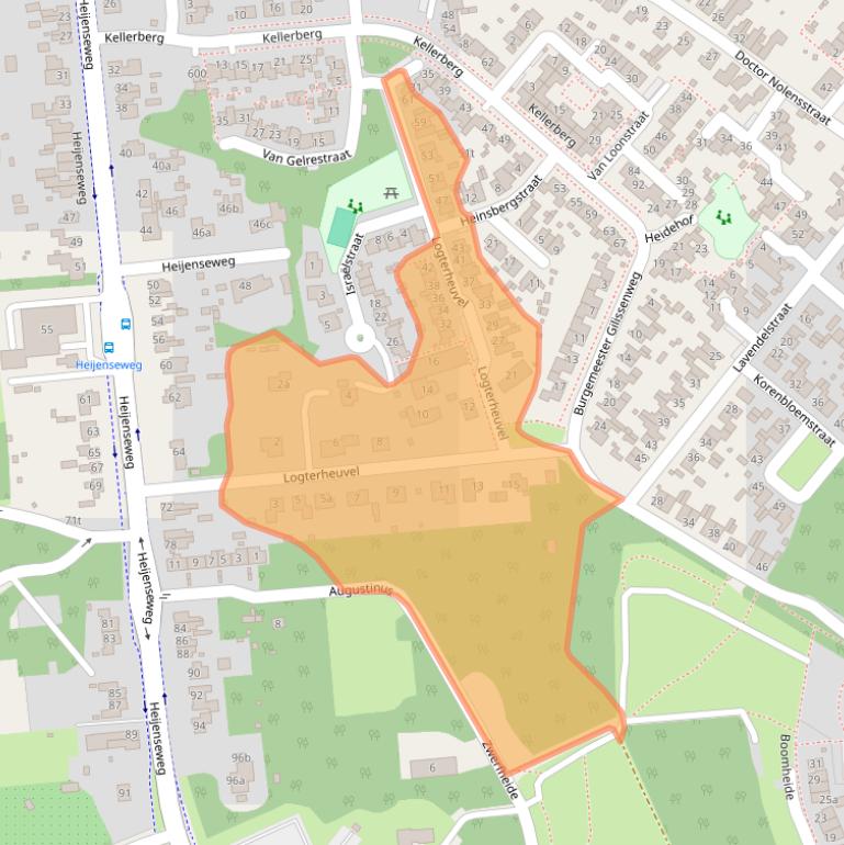 Kaart van postcodegebied 6591HE.