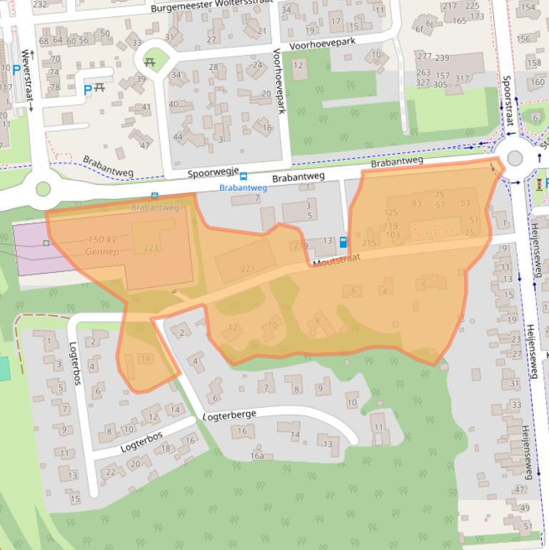 Kaart van postcodegebied 6591HG.