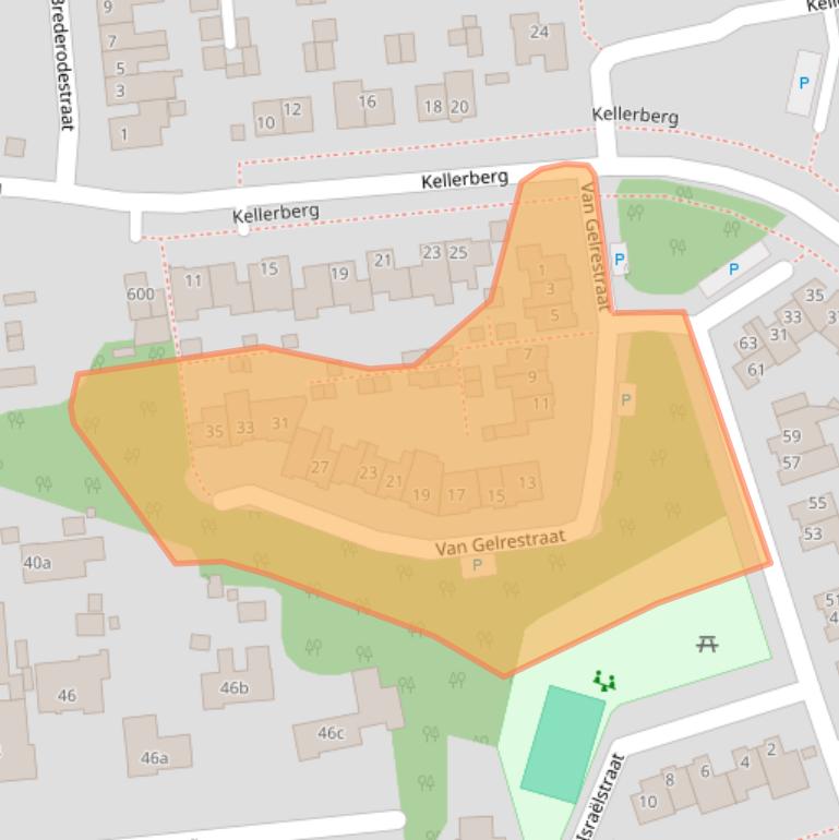 Kaart van postcodegebied 6591HX.