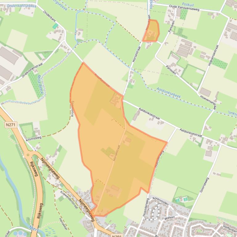 Kaart van postcodegebied 6591MA.