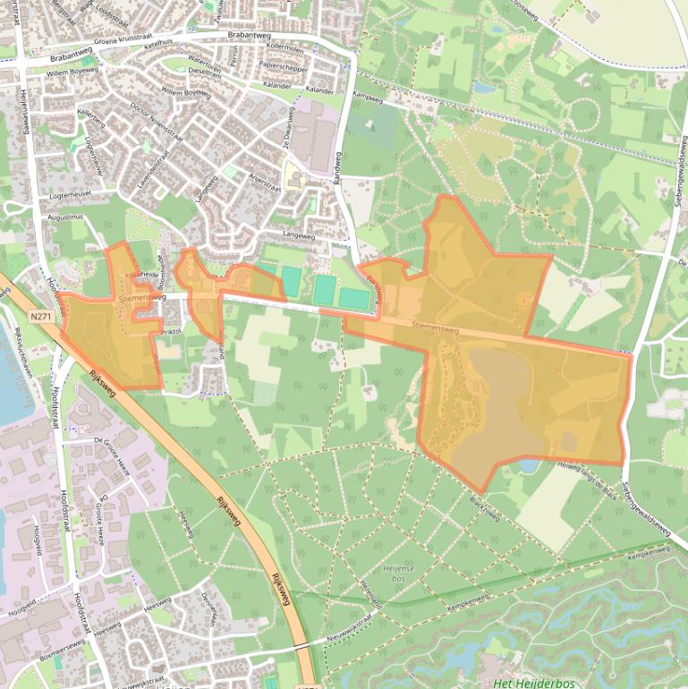 Kaart van postcodegebied 6591MD.