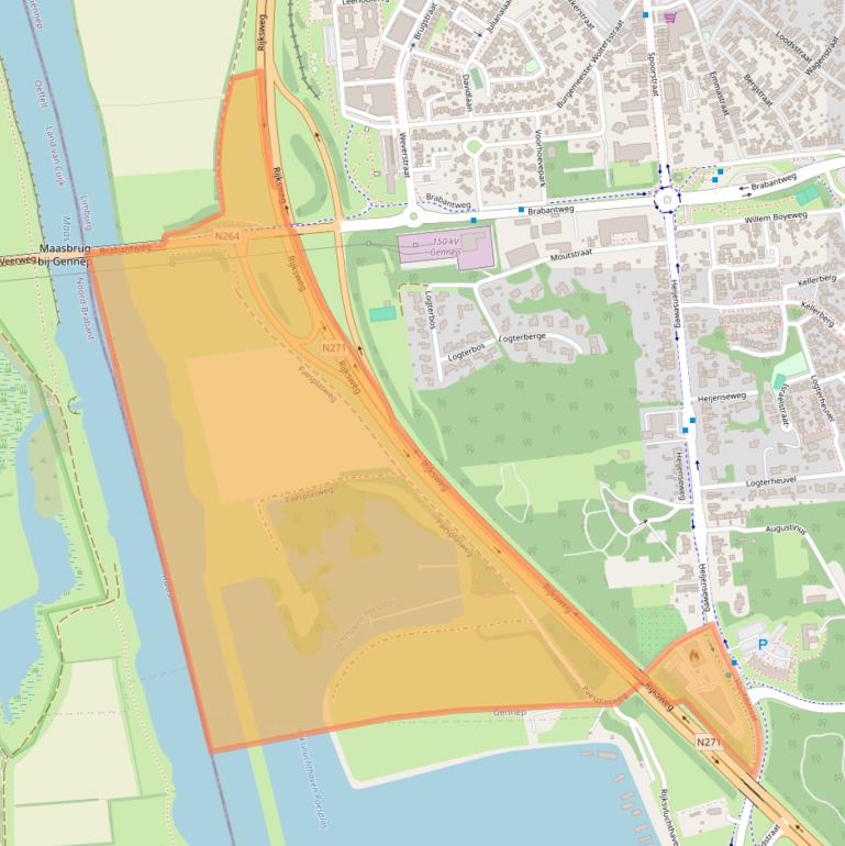 Kaart van postcodegebied 6591MH.