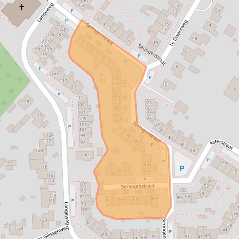 Kaart van postcodegebied 6591SB.