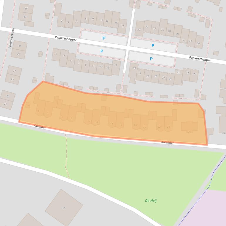 Kaart van postcodegebied 6591TL.