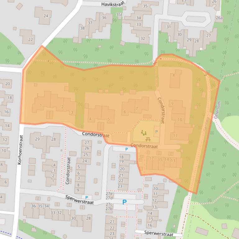 Kaart van postcodegebied 6591TT.