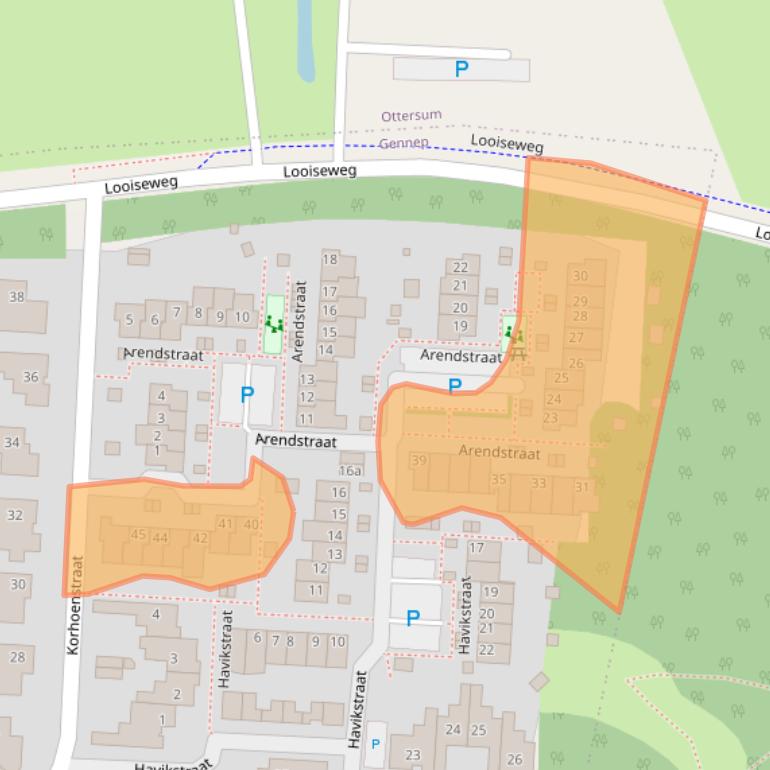 Kaart van postcodegebied 6591TX.