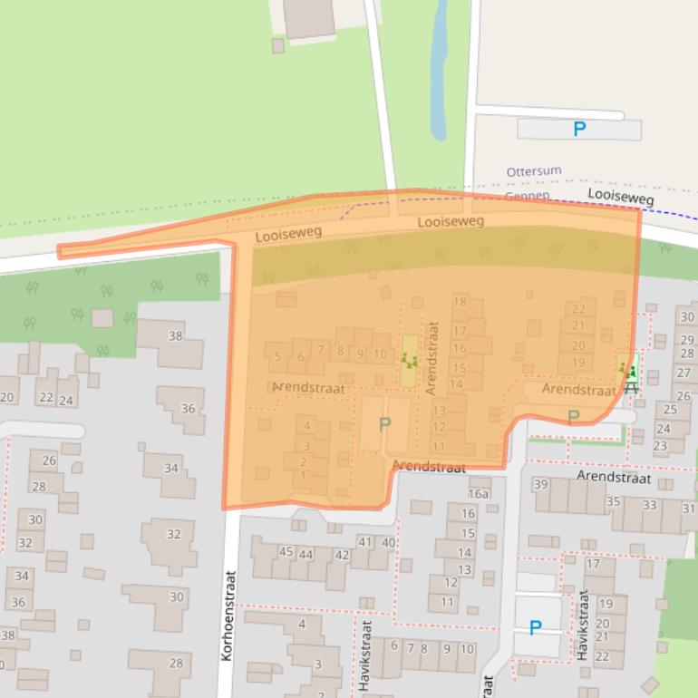 Kaart van postcodegebied 6591TZ.