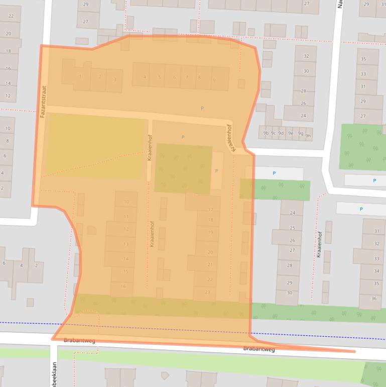 Kaart van postcodegebied 6591WJ.