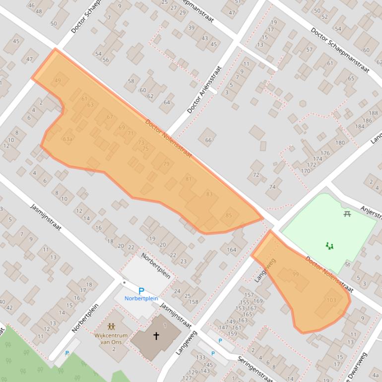 Kaart van postcodegebied 6591ZK.