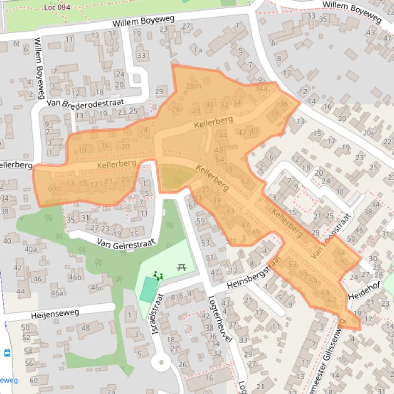 Kaart van postcodegebied 6591ZS.