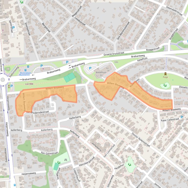 Kaart van postcodegebied 6591ZT.