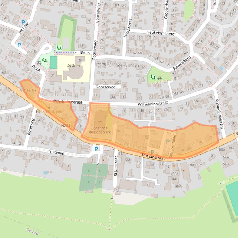 Kaart van postcodegebied 6595AA.