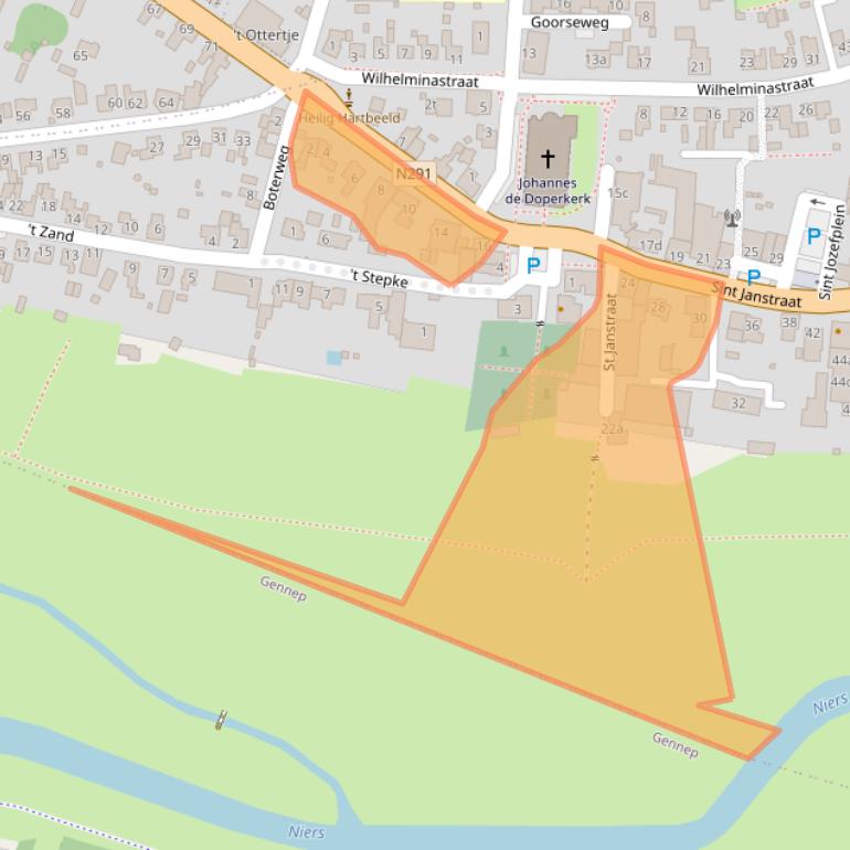 Kaart van postcodegebied 6595AC.