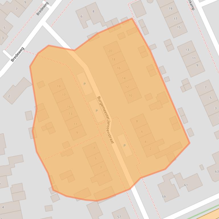 Kaart van postcodegebied 6595AW.