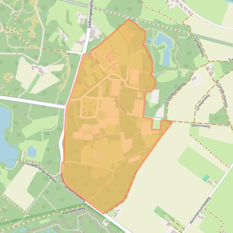 Kaart van postcodegebied 6595NZ.