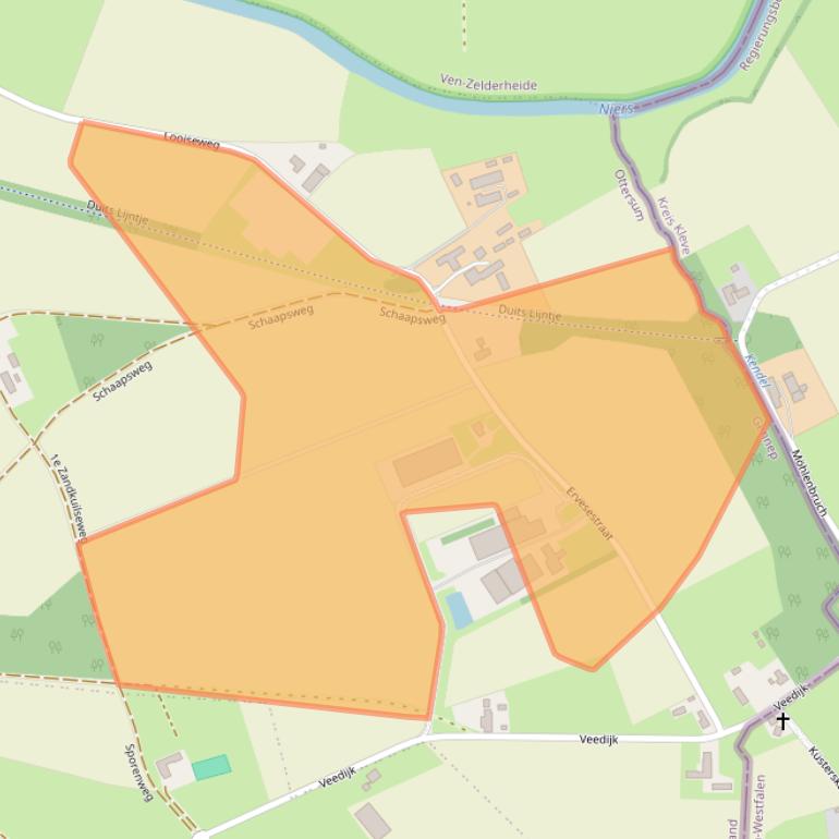 Kaart van postcodegebied 6595PE.