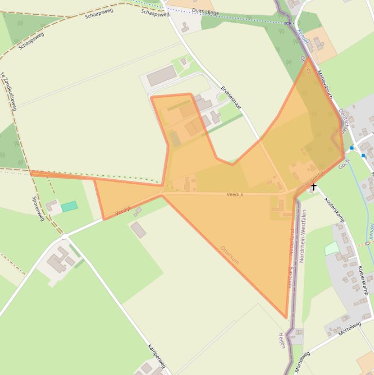 Kaart van postcodegebied 6595PG.