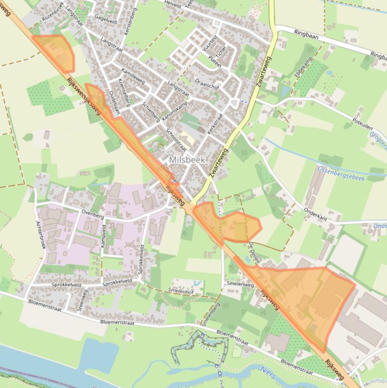 Kaart van postcodegebied 6596AB.