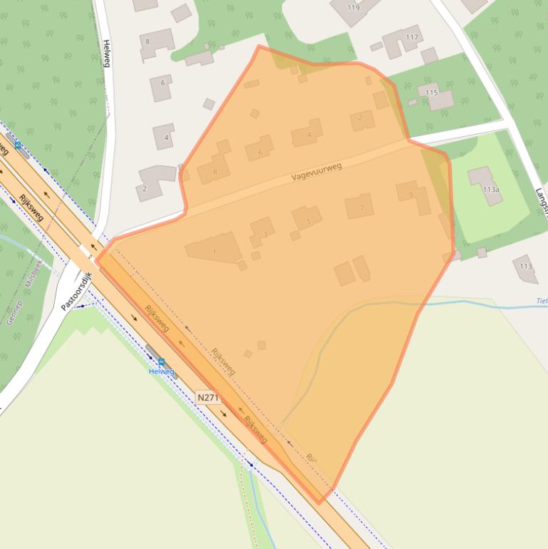 Kaart van postcodegebied 6596DC.