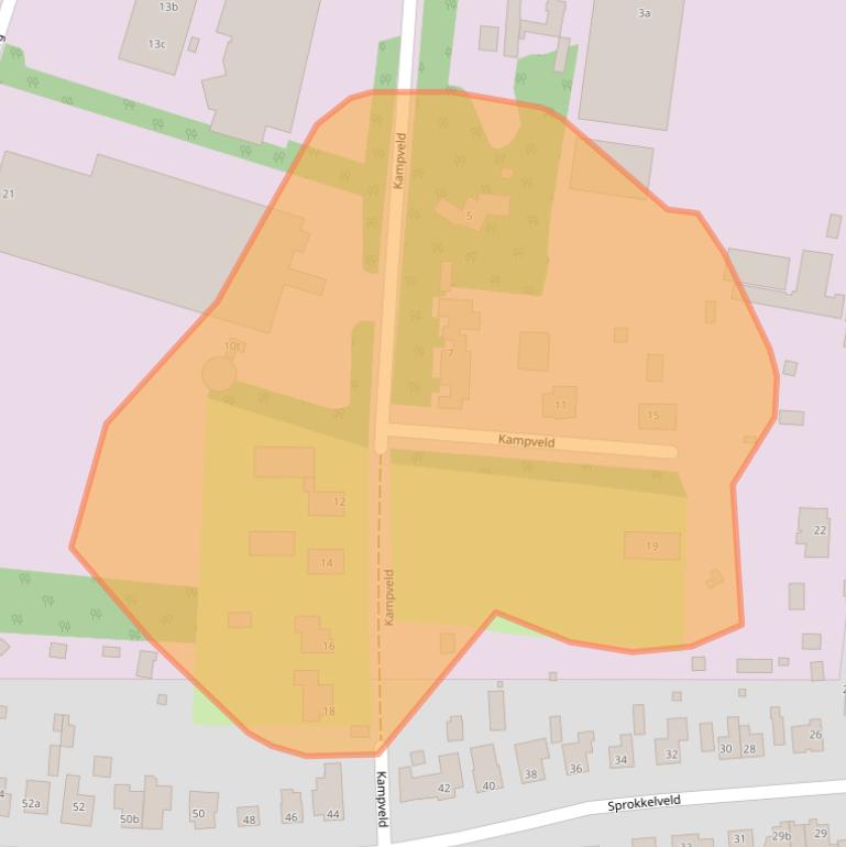 Kaart van postcodegebied 6596DN.