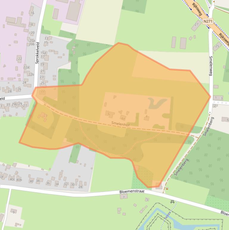 Kaart van postcodegebied 6596DR.