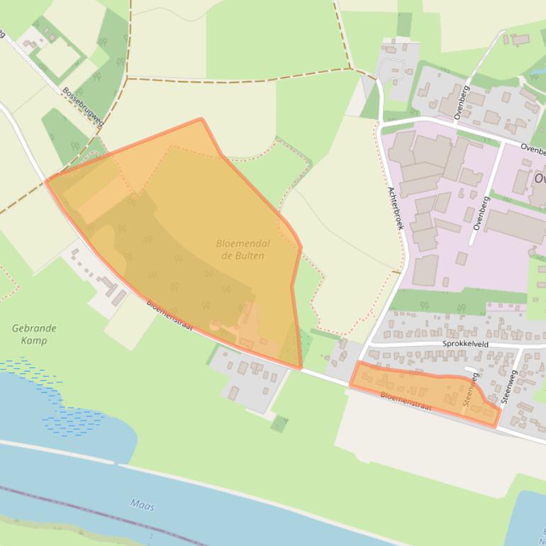 Kaart van postcodegebied 6596DW.