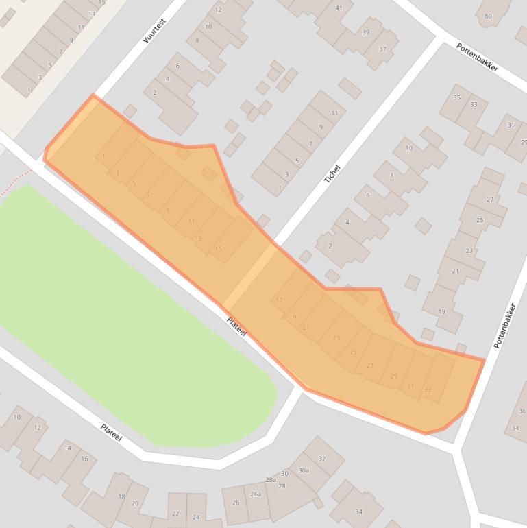 Kaart van postcodegebied 6596GJ.