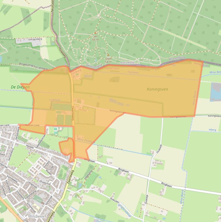 Kaart van postcodegebied 6596MJ.