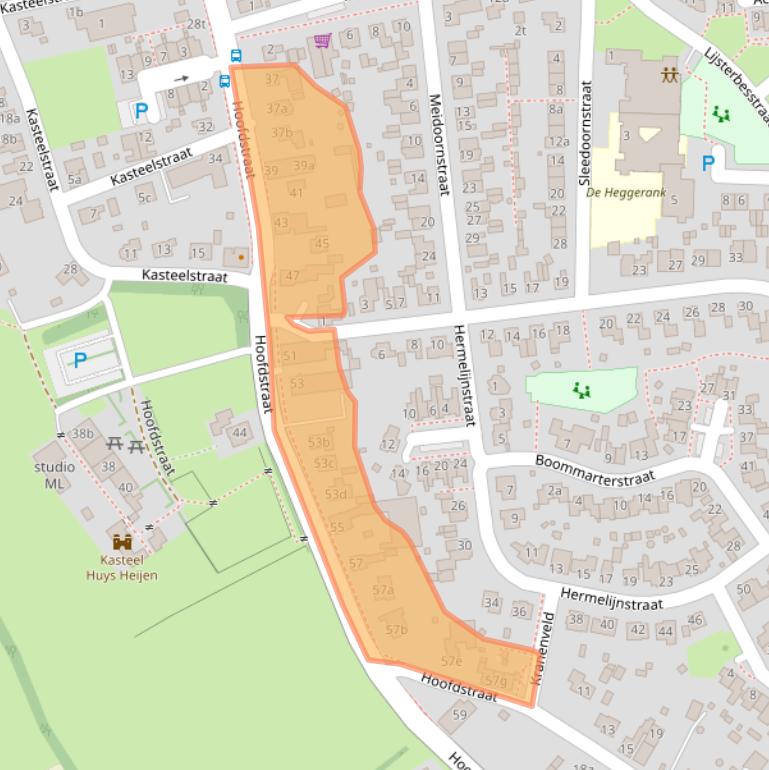 Kaart van postcodegebied 6598AB.