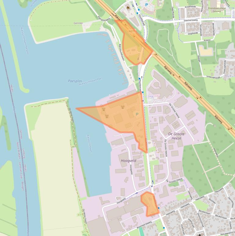 Kaart van postcodegebied 6598AD.