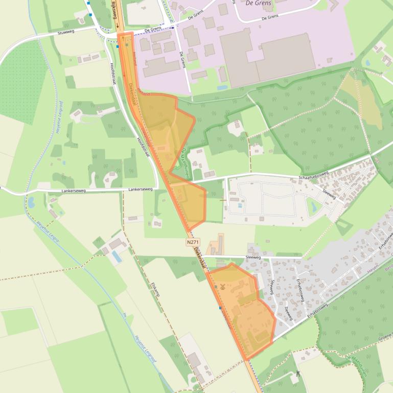 Kaart van postcodegebied 6598AG.