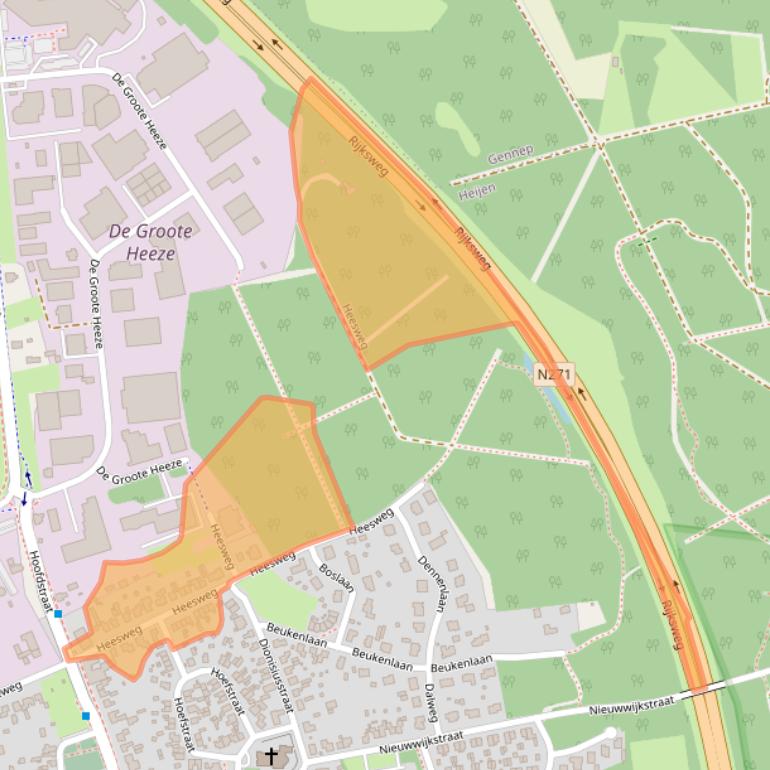 Kaart van postcodegebied 6598AK.