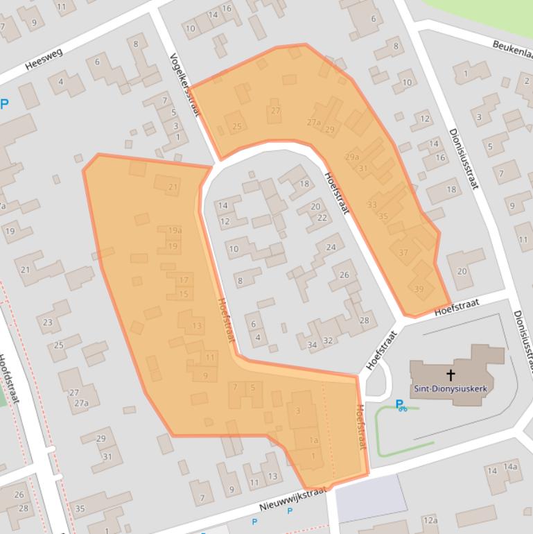 Kaart van postcodegebied 6598AM.