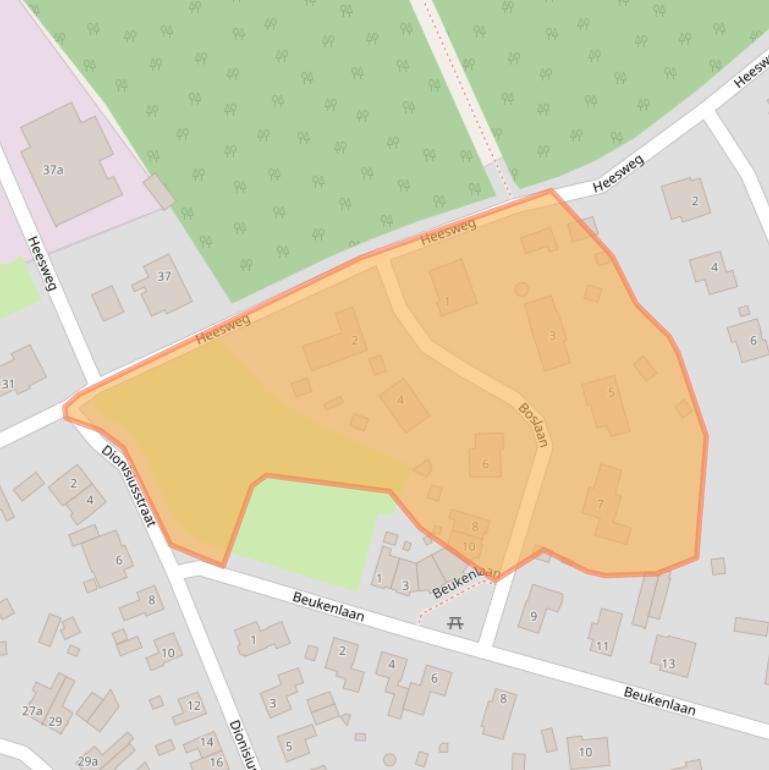 Kaart van postcodegebied 6598AR.