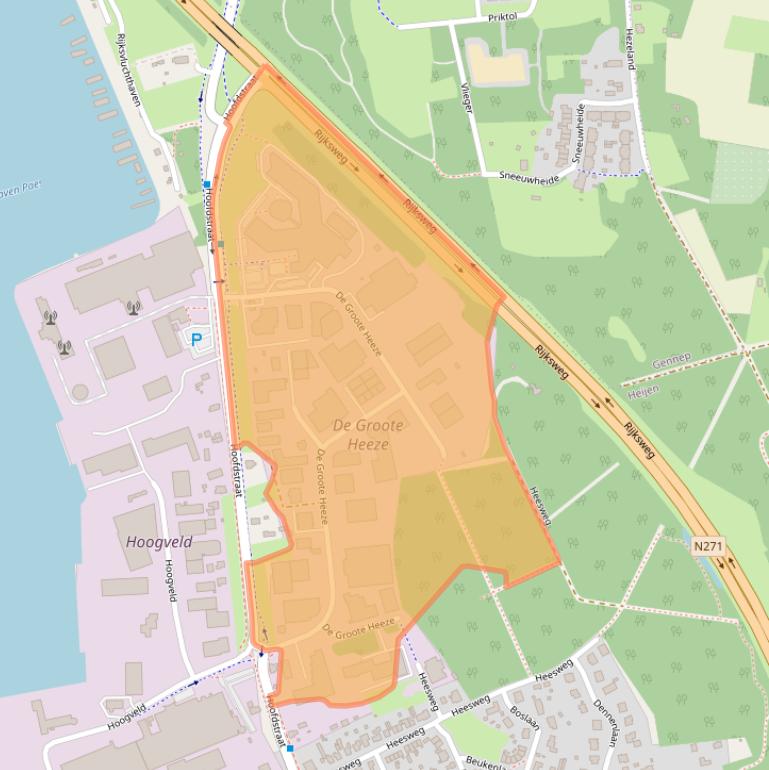 Kaart van postcodegebied 6598AV.