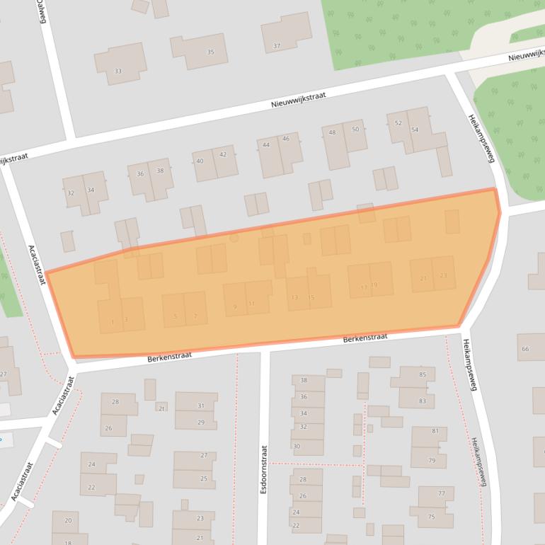 Kaart van postcodegebied 6598AZ.