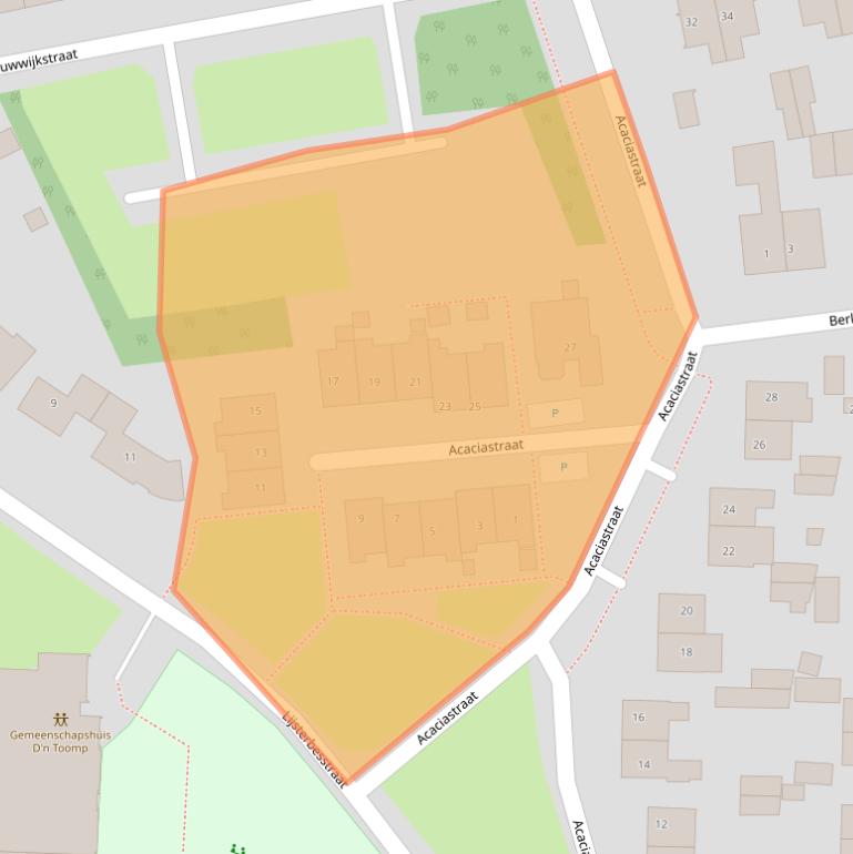 Kaart van postcodegebied 6598BD.