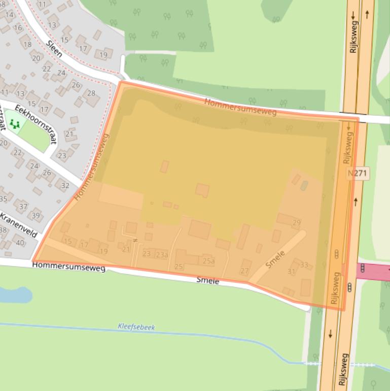 Kaart van postcodegebied 6598BE.