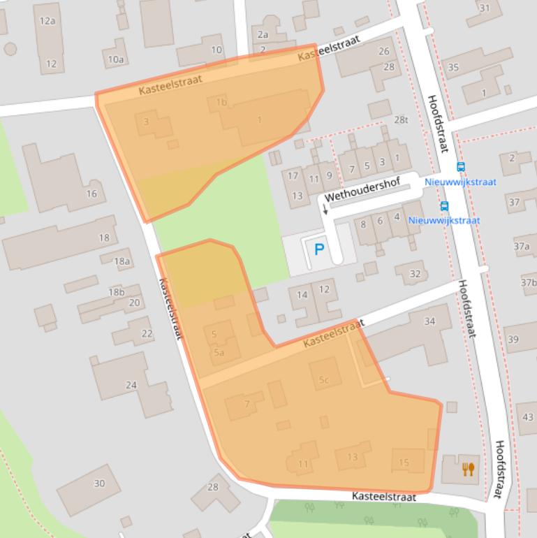 Kaart van postcodegebied 6598BH.