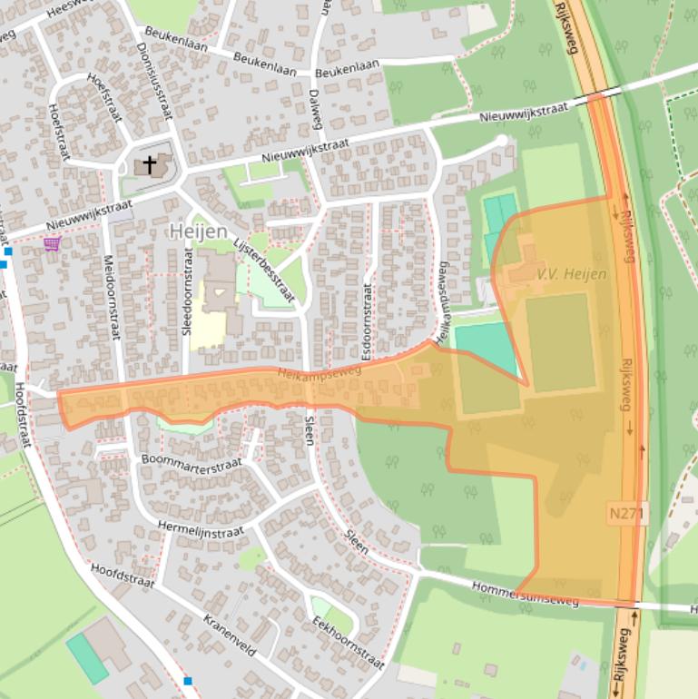 Kaart van postcodegebied 6598BN.