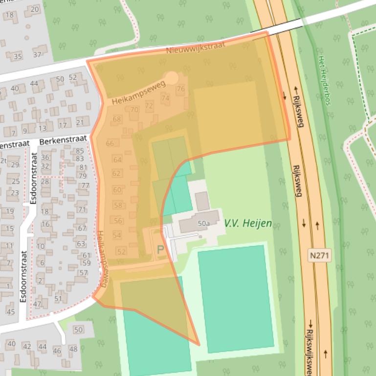 Kaart van postcodegebied 6598BP.