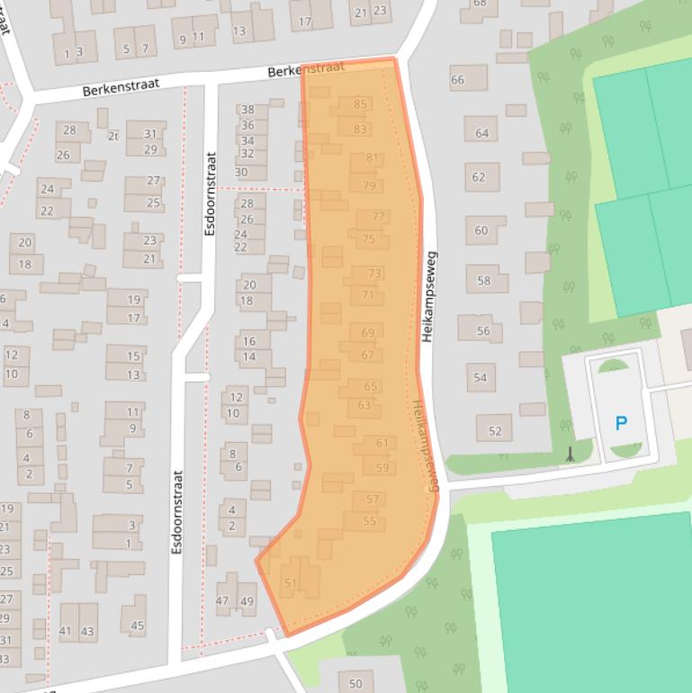 Kaart van postcodegebied 6598BS.